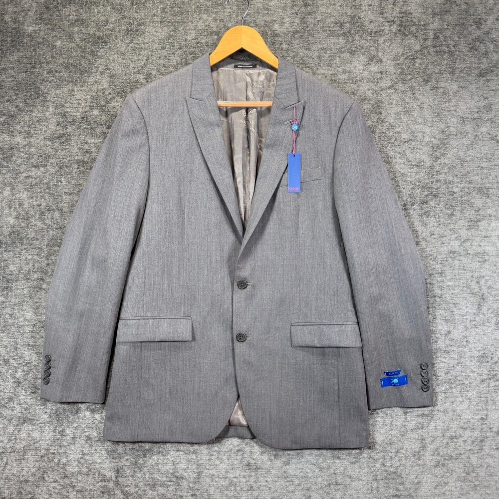 Egara Blazer Sport Coat Wool Slim Fit Gray Textured Mens 42L